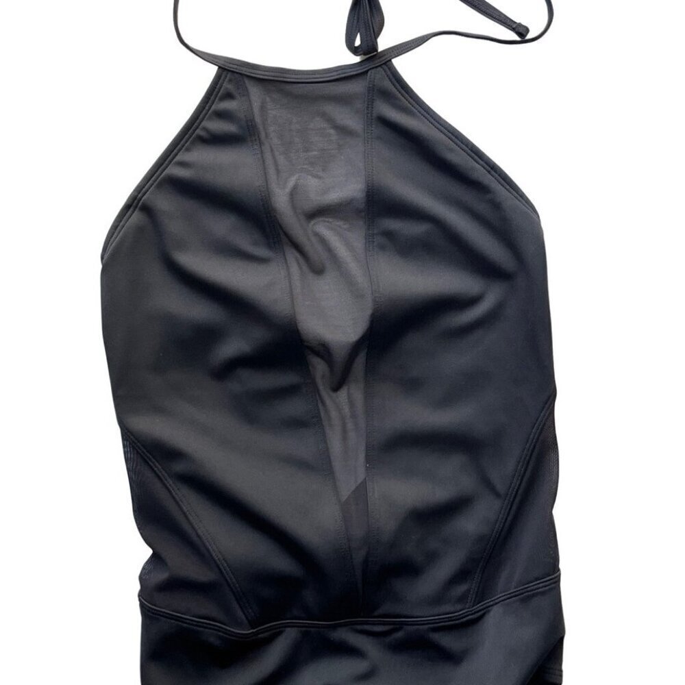 Ted Baker London Black Mesh Panel Halter one piece Swimsuit size 0 (US Size2- 4) - Picture 9 of 16